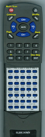 SONY--INSERT CDP-C725 Replacement Remote