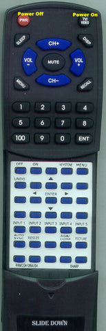 SHARP--INSERT XVZ10000U Replacement Remote