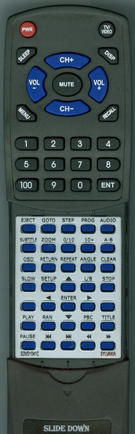 SYLVANIA SDVD1046B Replacement Remote