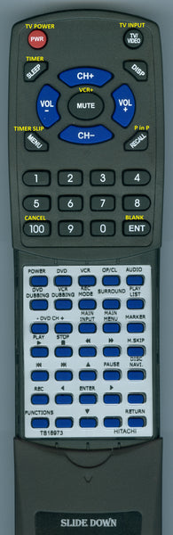 HITACHI--INSERT DVRMRF7U Replacement Remote