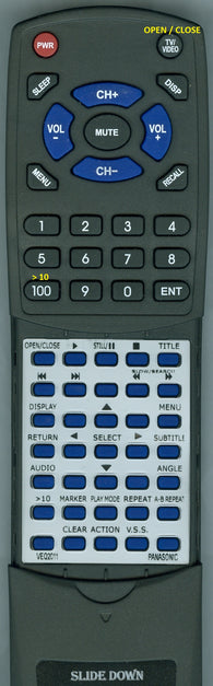 PANASONIC--INSERT DVDA105U Replacement Remote