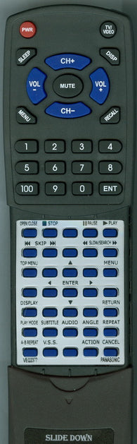 PANASONIC RTVEQ2377 Replacement Remote