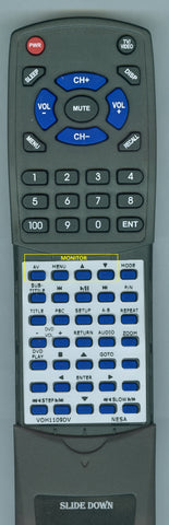 VST--INSERT RTVOH1109DV Replacement Remote